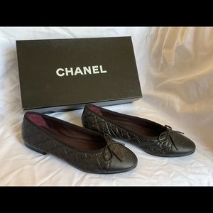 CHANEL Ballerines Flats Black